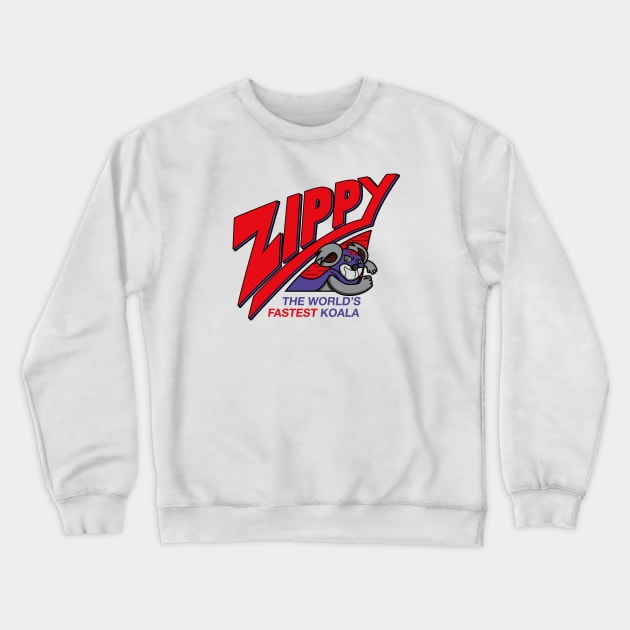Zippy - The World's Fastest Koala (Light) Crewneck Sweatshirt by jepegdesign